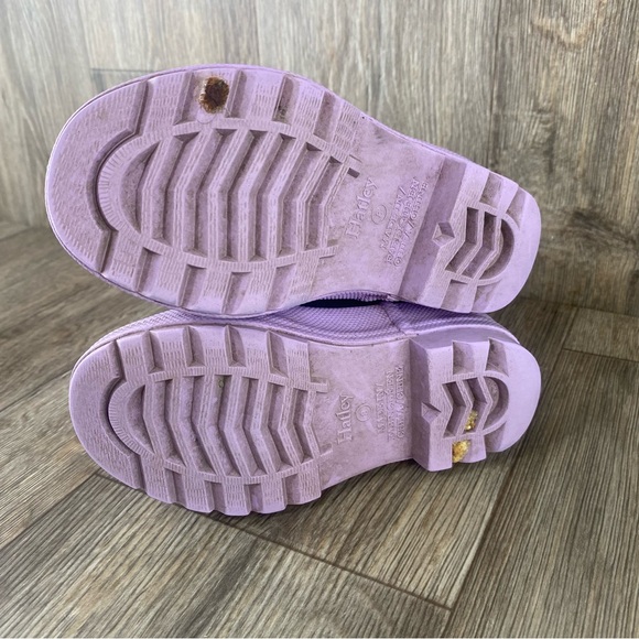 Hatley Rain Boots Girls Sz 8 Blue Purple Rainbow Waterproof Pull On Tall Toddler - Picture 7 of 8